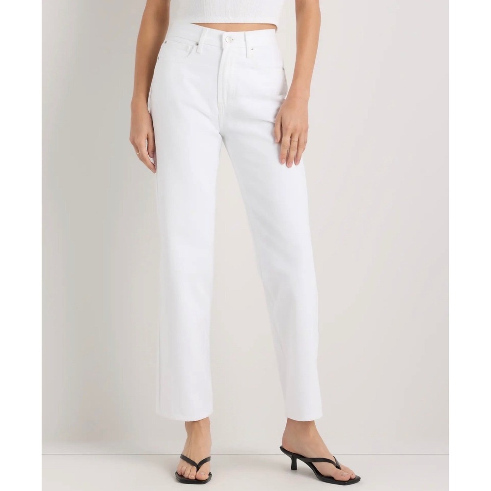 Quince Bella Stretch Straight Jeans Cloud White Size 31